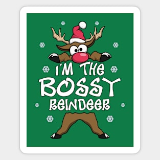 I’m The Bossy Reindeer Family Matching Christmas Pajamas Magnet